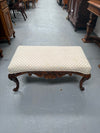 Antique 19th Century French Carved Walnut & Upholstered Stool | Antique & Vintage | Moonee Ponds Antiques | Australia Wide Delivery