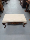 Antique 19th Century French Carved Walnut & Upholstered Stool | Antique & Vintage | Moonee Ponds Antiques | Australia Wide Delivery