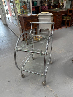 Stunning Art Deco Glass & Chrome Auto Trolley | Antique & Vintage | Moonee Ponds Antiques | Australia Wide Delivery