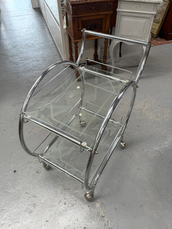 Stunning Art Deco Glass & Chrome Auto Trolley | Antique & Vintage | Moonee Ponds Antiques | Australia Wide Delivery
