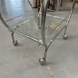 Stunning Art Deco Glass & Chrome Auto Trolley