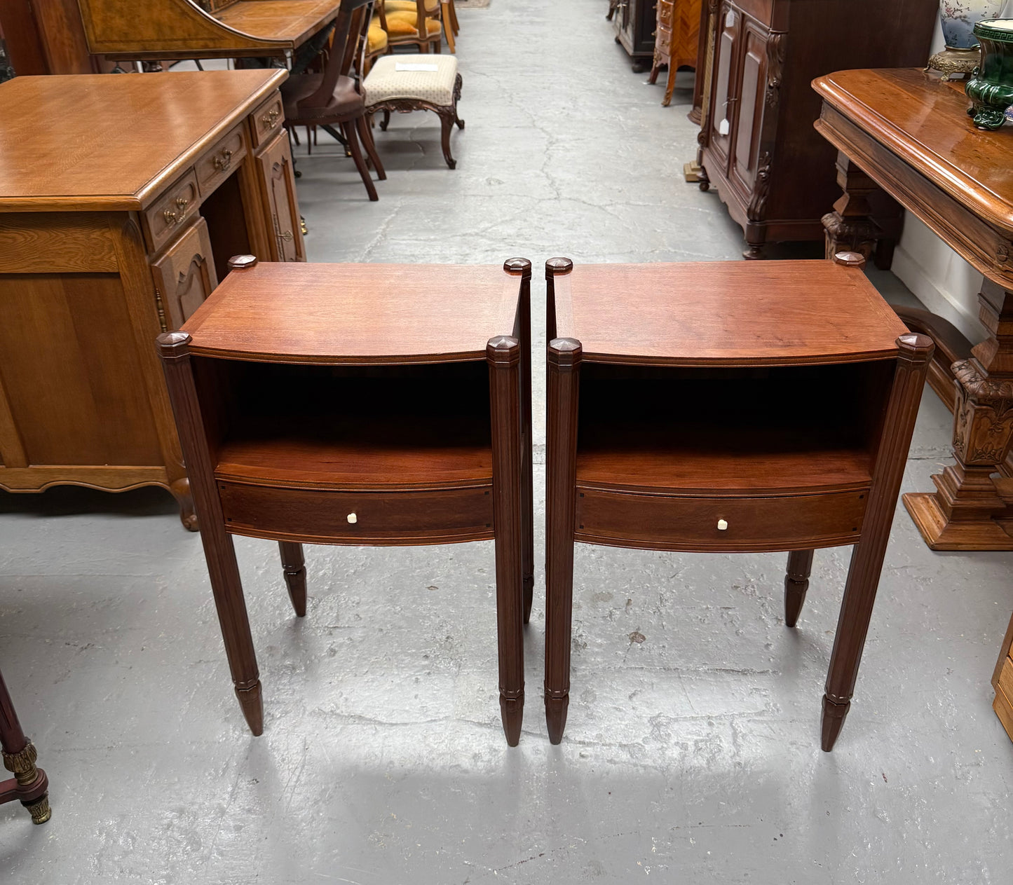 Impressive Pair Of Art Deco Amboyna Bedside Cabinets
