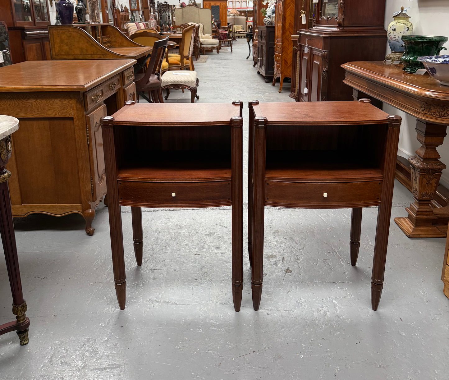 Impressive Pair Of Art Deco Amboyna Bedside Cabinets