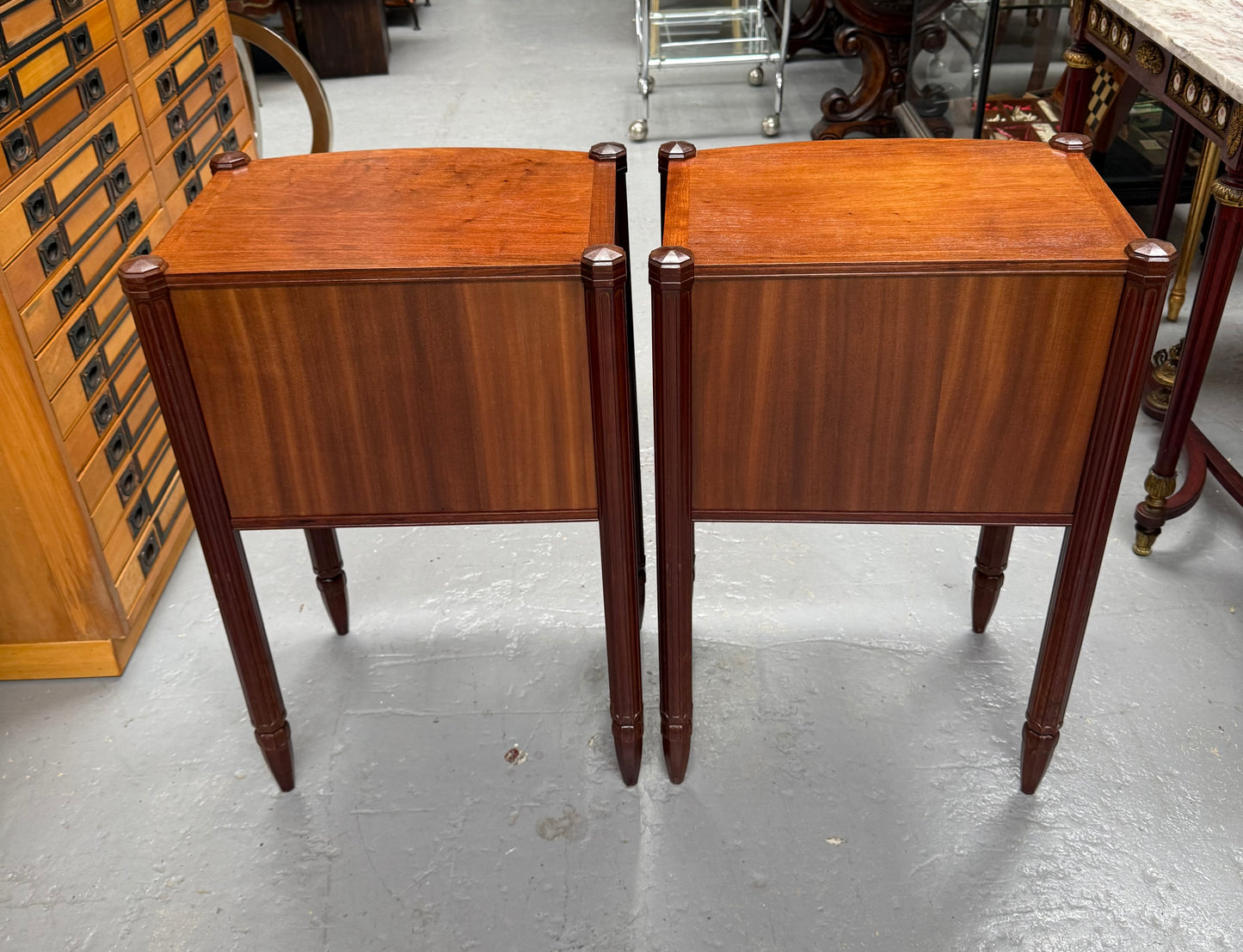 Impressive Pair Of Art Deco Amboyna Bedside Cabinets