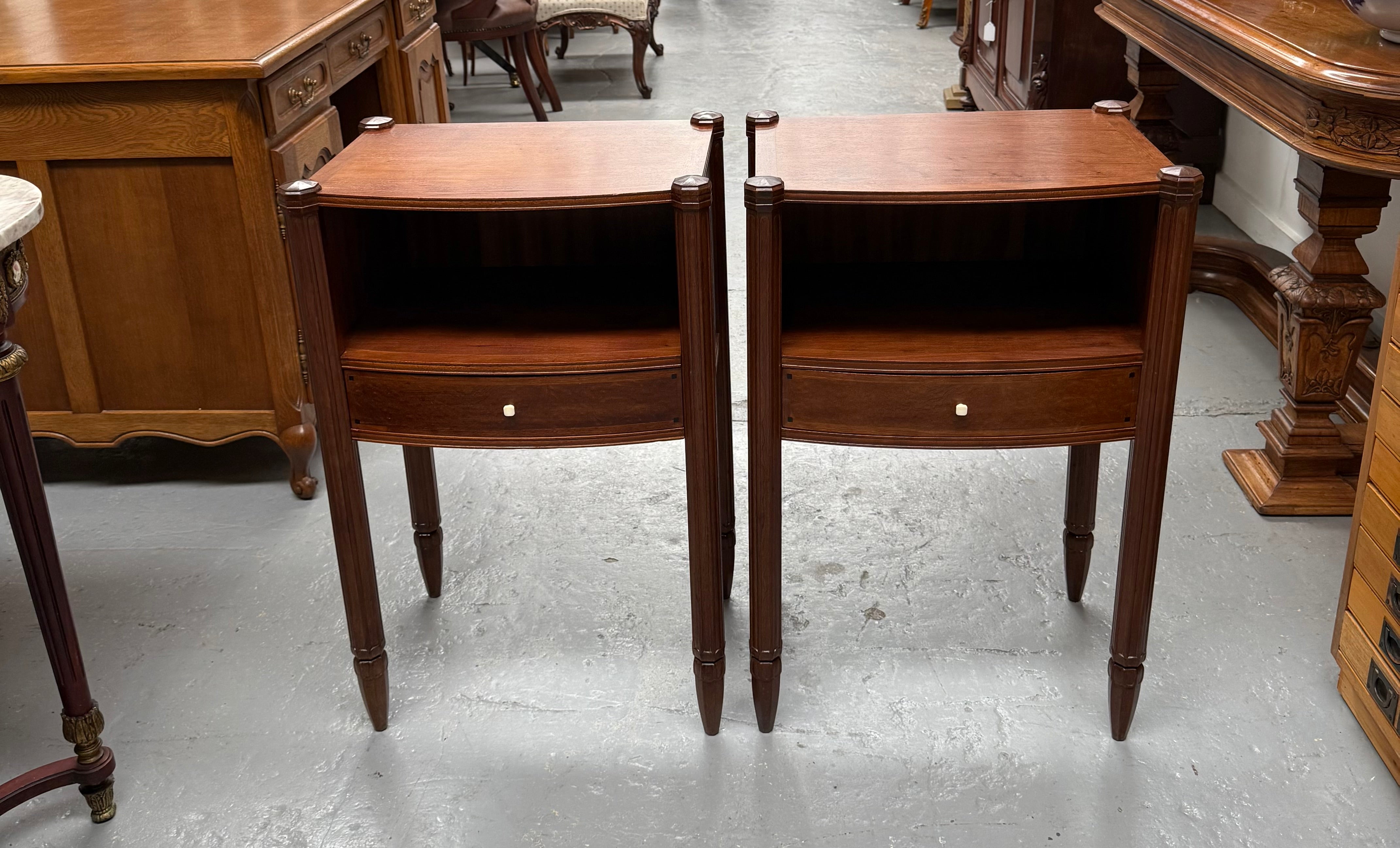 **On Hold** Impressive Pair Of Art Deco Amboyna Bedside Cabinets