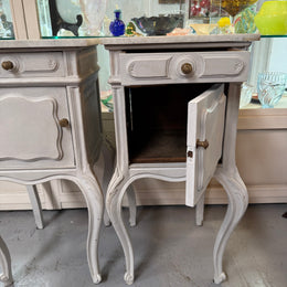 Pair of Louis XVth Style Chalk Painted Bedside cabinets