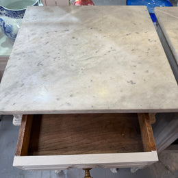 Pair of Louis XVth Style Chalk Painted Bedside cabinets