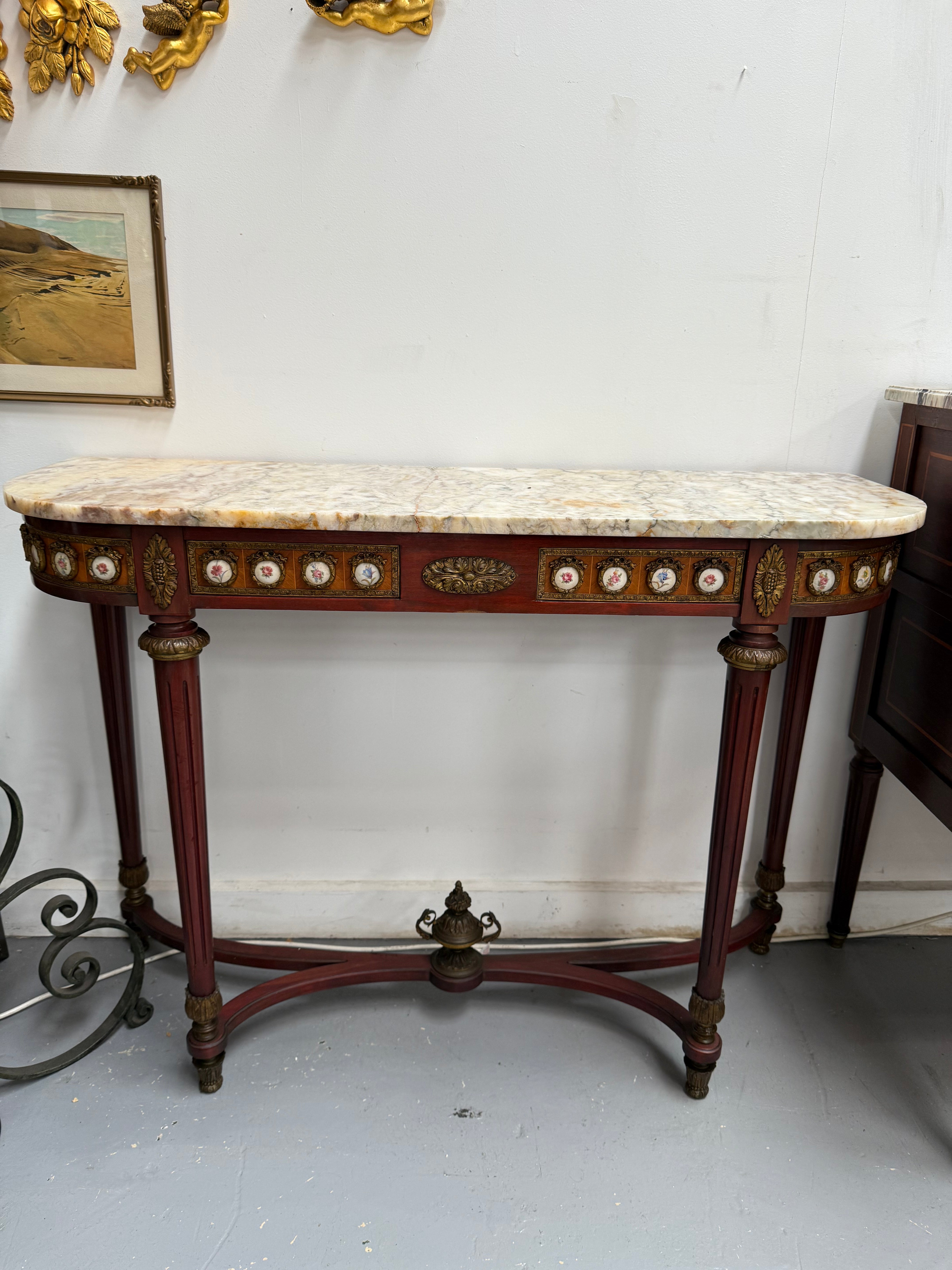 Attractive Mahogany French Style Marble Top Console Table | Antique & Vintage | Moonee Ponds Antiques | Australia Wide Delivery