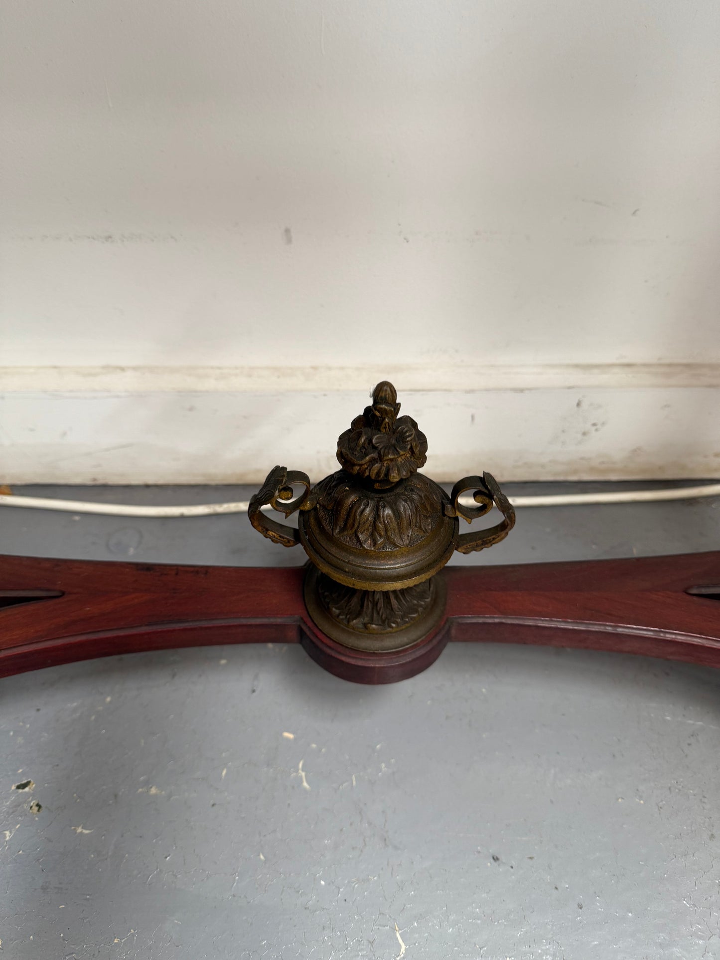Attractive Mahogany French Style Marble Top Console Table