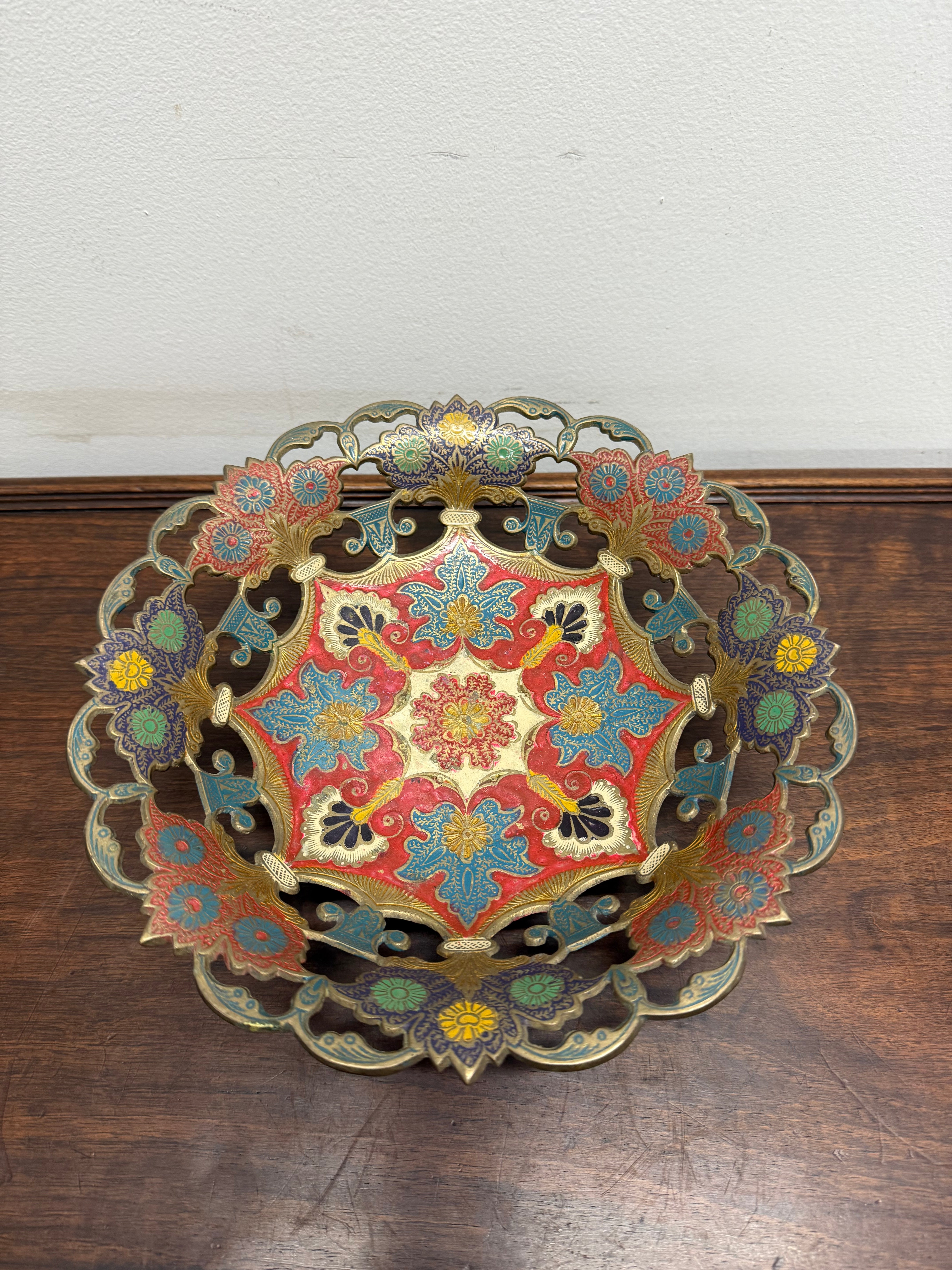 Vintage Hand Enamelled Brass Bowl | Antique & Vintage | Moonee Ponds Antiques | Australia Wide Delivery
