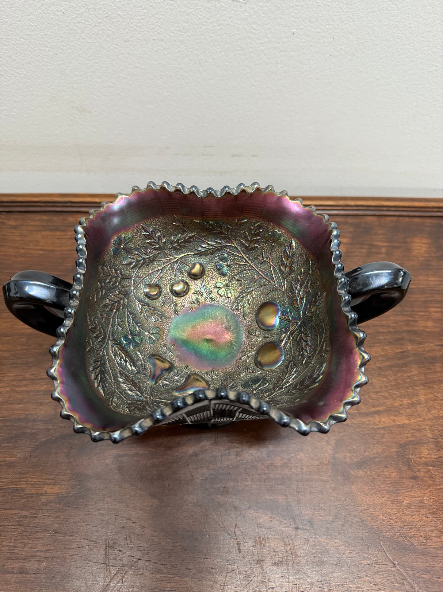 Vintage Carnival Glass Northwood Fruits & Berries Bowl