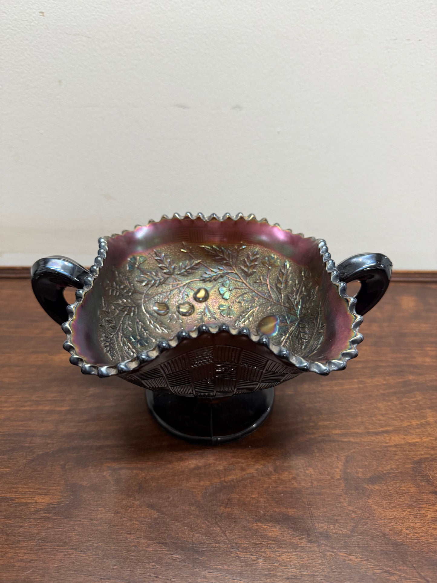 Vintage Carnival Glass Northwood Fruits & Berries Bowl