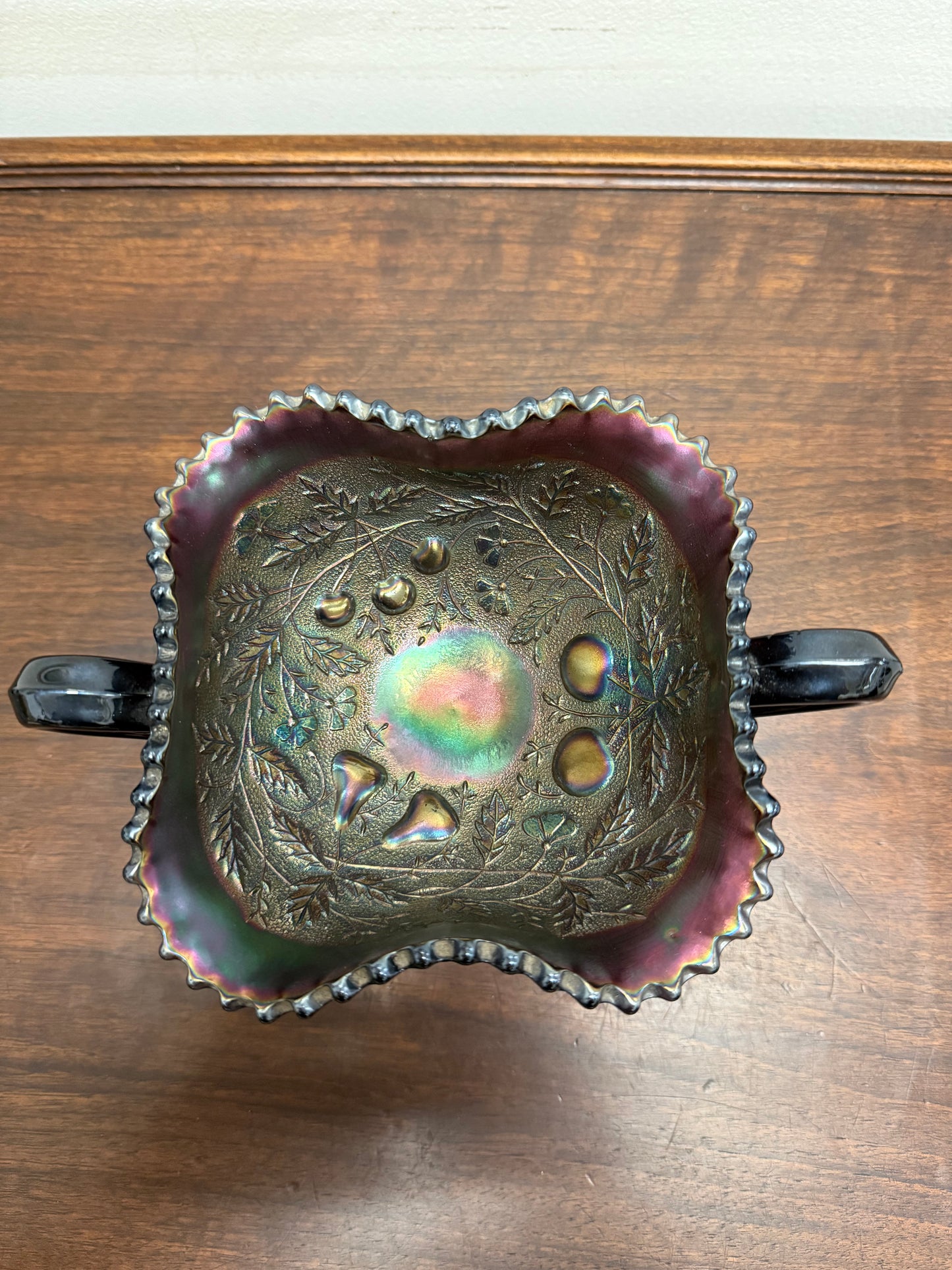 Vintage Carnival Glass Northwood Fruits & Berries Bowl