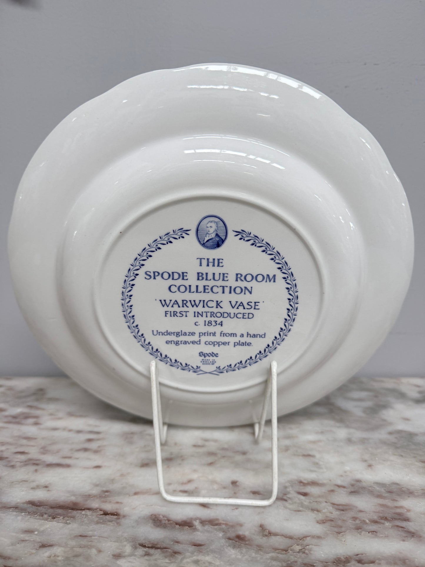Spode Display Plate 'Warwick Vase'