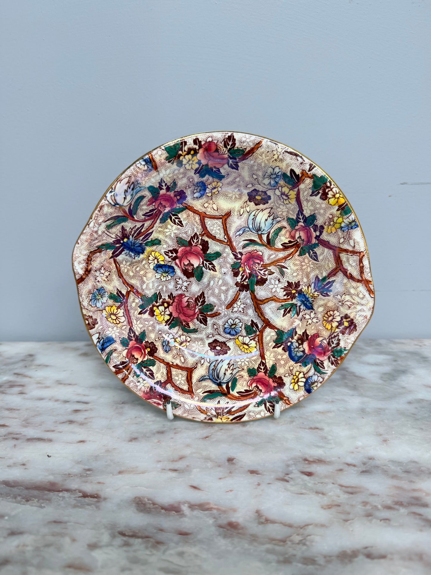 Maling Ware Floral Design Bowl