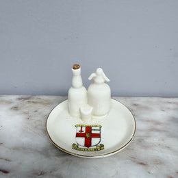 Rare "Goss" Crested China Ware Tray, Bottle & Syphon