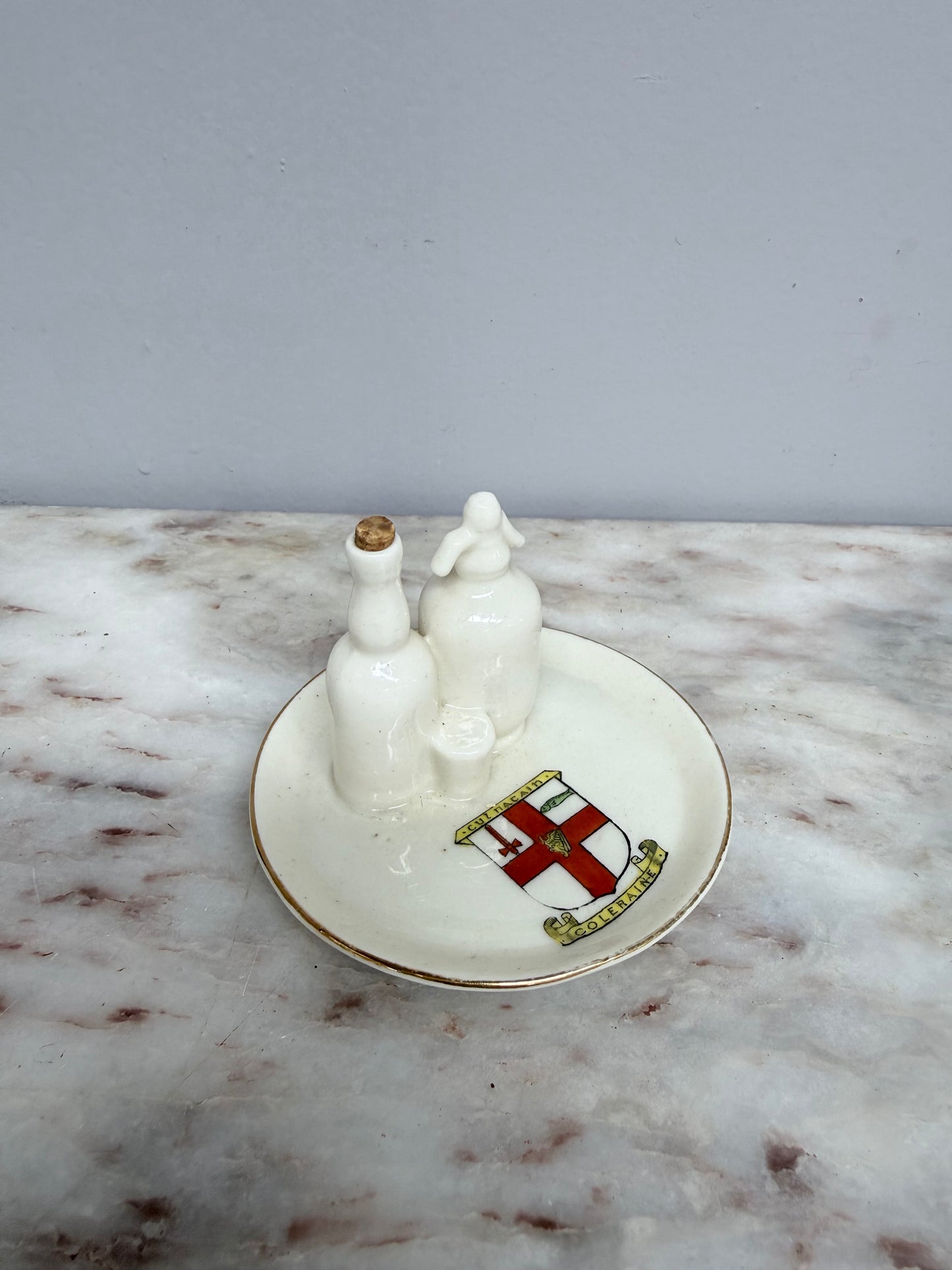 Rare "Goss" Crested China Ware Tray, Bottle & Syphon