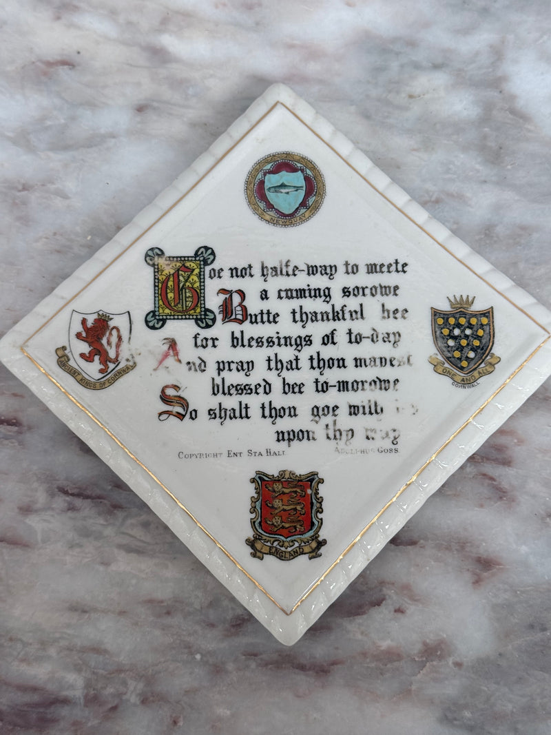 W. H. Goss Crested China Wall Hanging