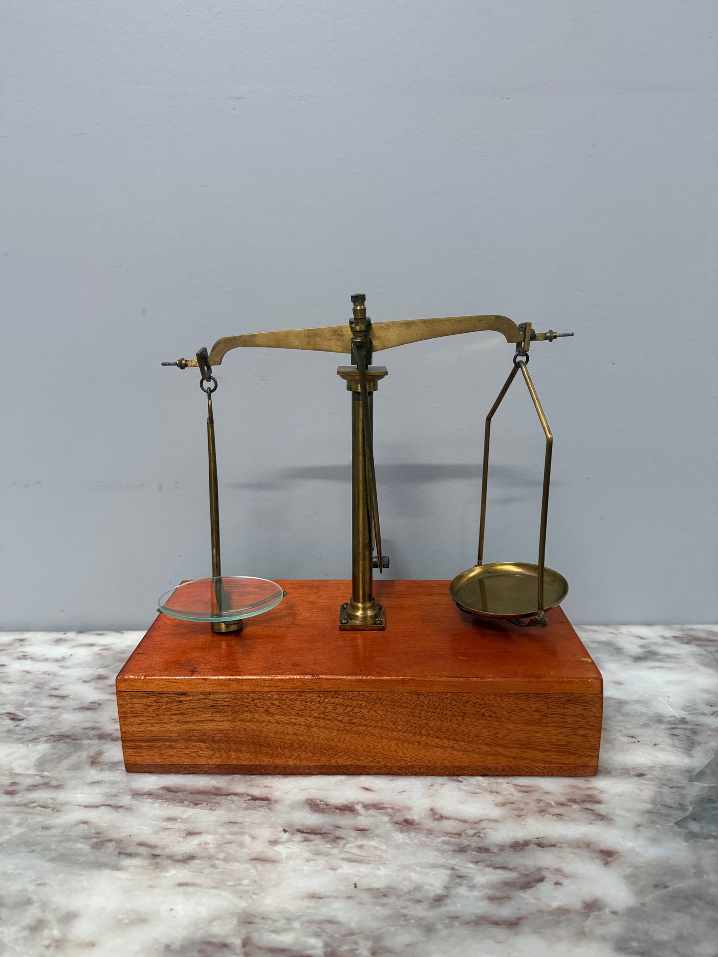 Vintage Brass Balance Scale Set With Weights