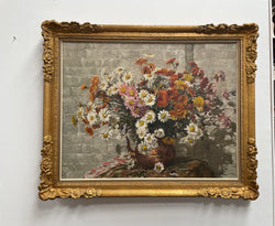 Fabulous Large French Oil on Canvas Floral Still Life Painting | Antique & Vintage | Moonee Ponds Antiques | Australia Wide Delivery