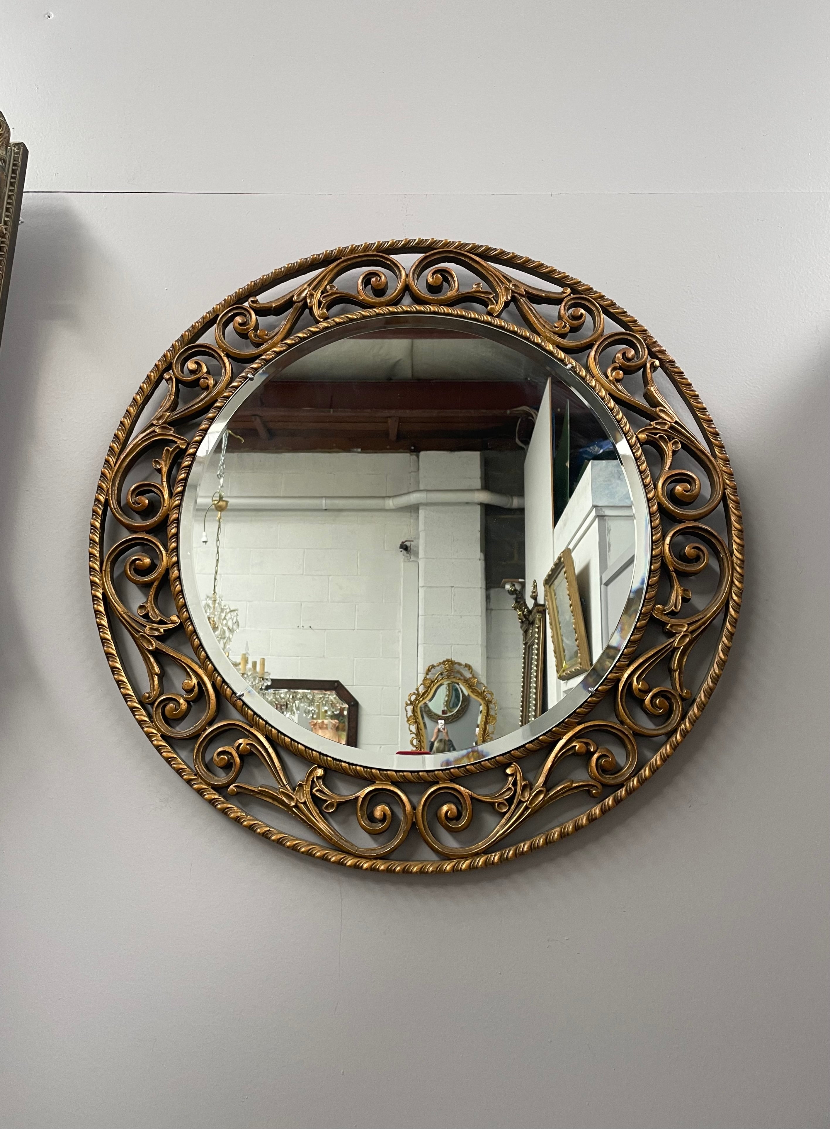 Sourced From France an Elegant Bevelled Edge Round Mirror | Antique & Vintage | Moonee Ponds Antiques | Australia Wide Delivery