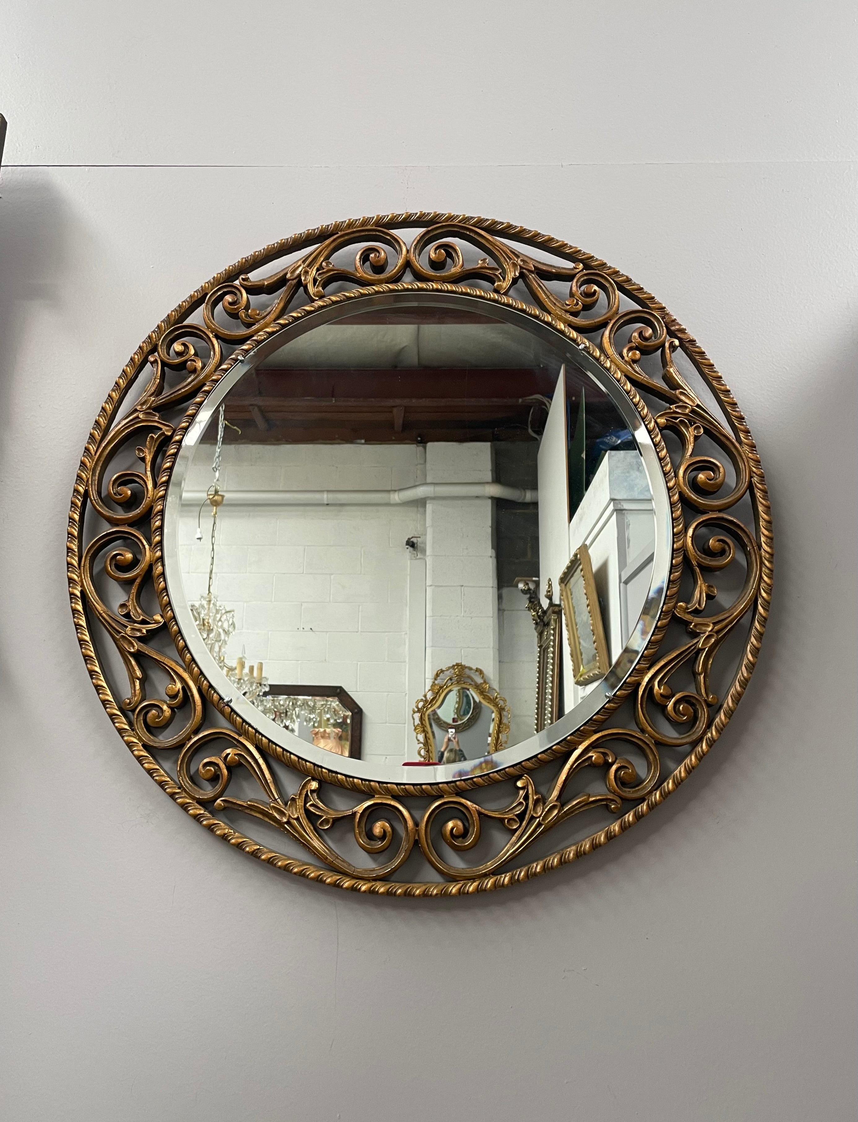 Sourced From France an Elegant Bevelled Edge Round Mirror | Antique & Vintage | Moonee Ponds Antiques | Australia Wide Delivery