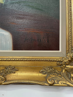 Sourced from France Signed Oil on Canvas Painting of Roses | Antique & Vintage | Moonee Ponds Antiques | Australia Wide Delivery