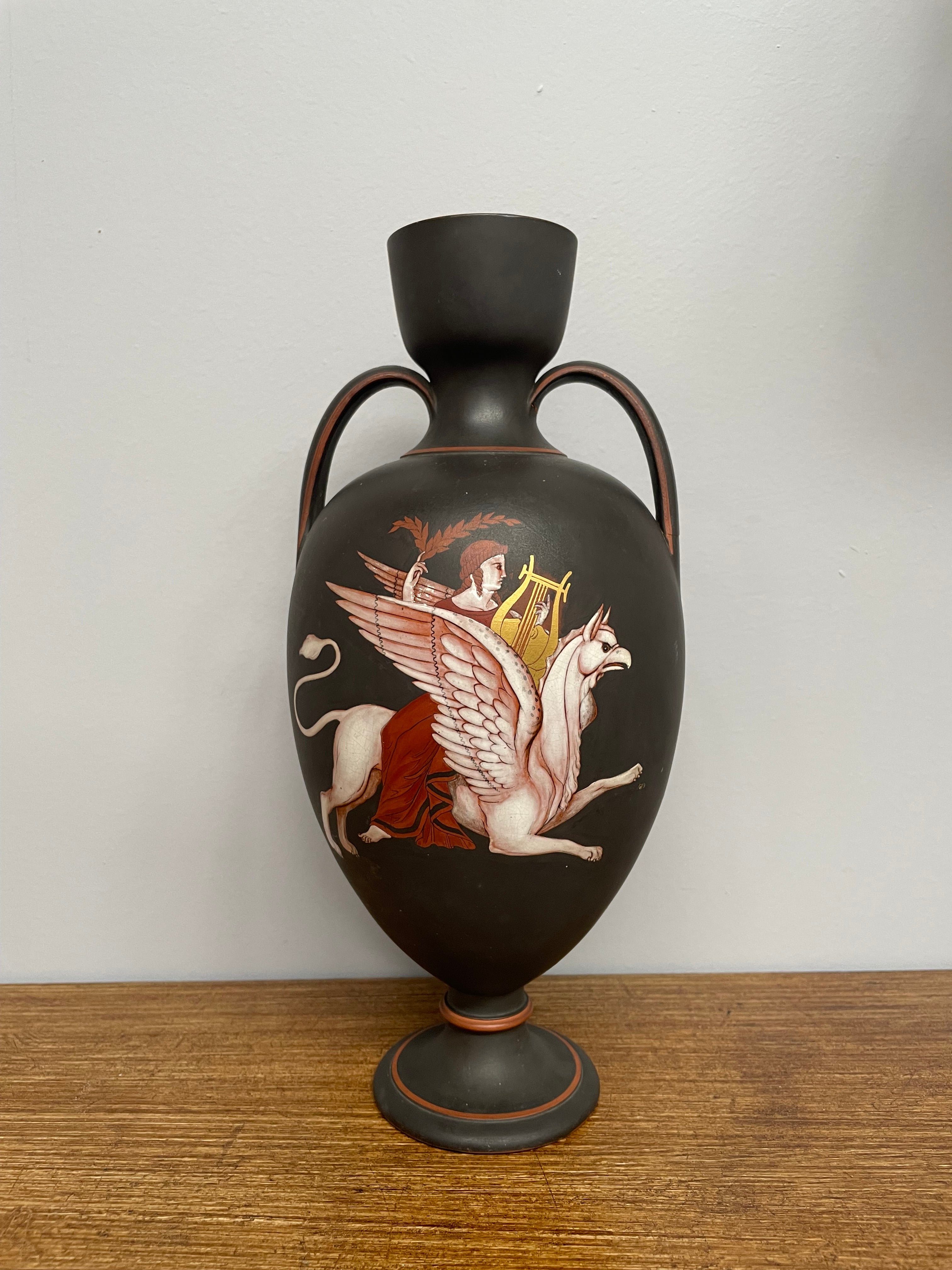 Antique French Terracotta & Enamel Vase | Antique & Vintage | Moonee Ponds Antiques | Australia Wide Delivery