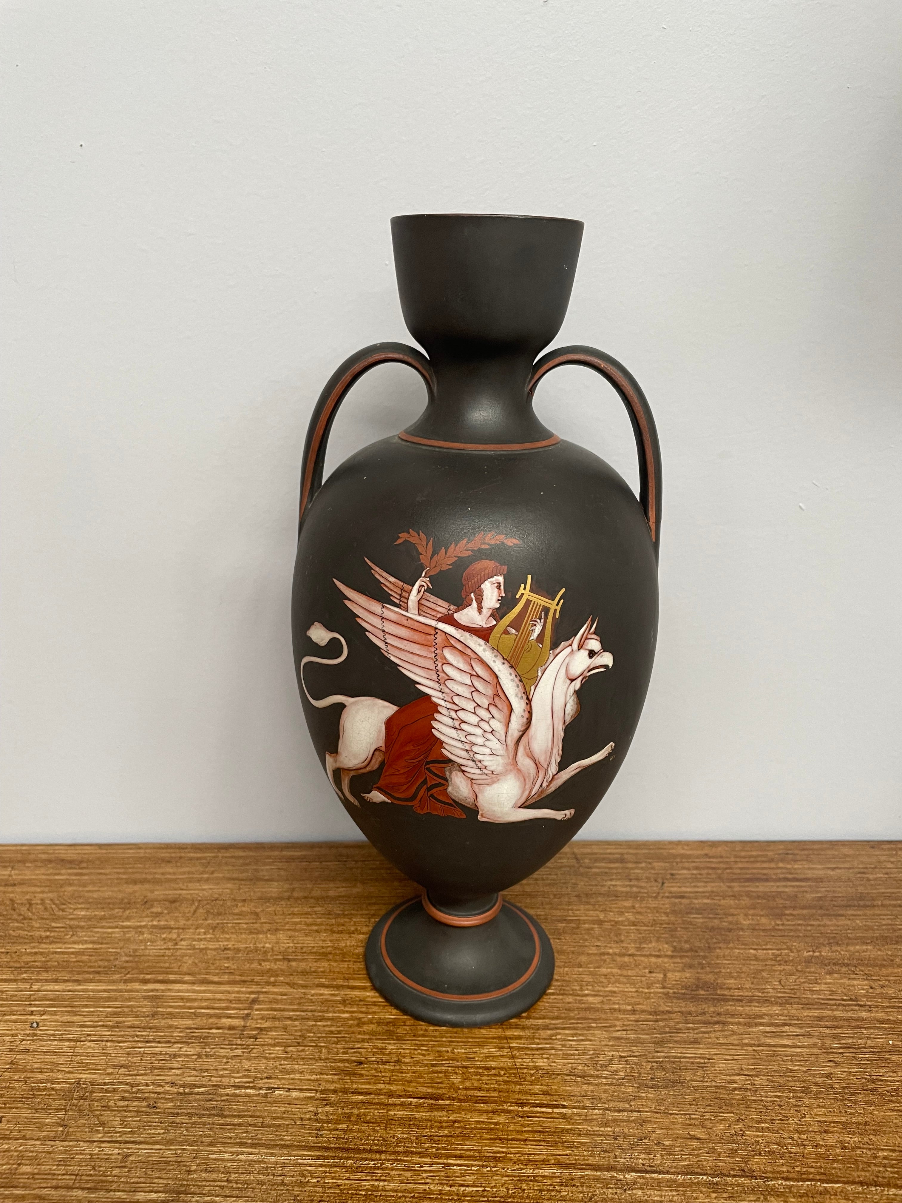 Antique French Terracotta & Enamel Vase | Antique & Vintage | Moonee Ponds Antiques | Australia Wide Delivery