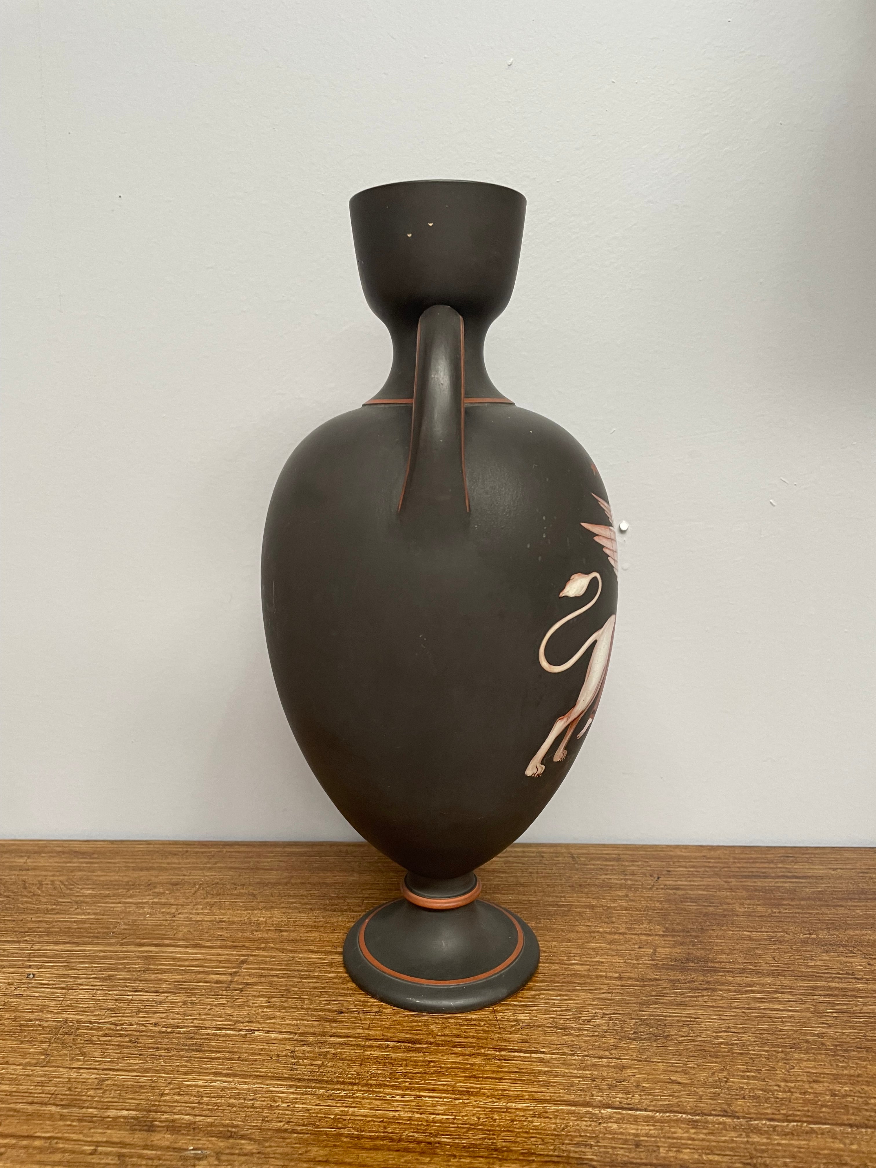 Antique French Terracotta & Enamel Vase | Antique & Vintage | Moonee Ponds Antiques | Australia Wide Delivery