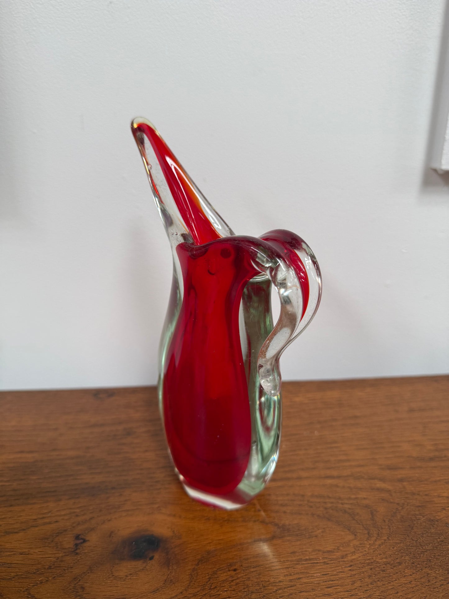 Vintage Murano Sommerso Style Red Glass Vase