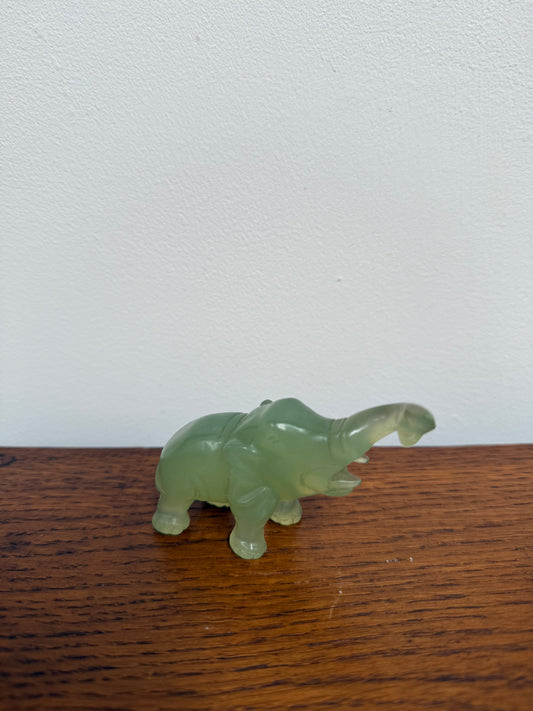 Vintage Natural Stone Elephant Carving