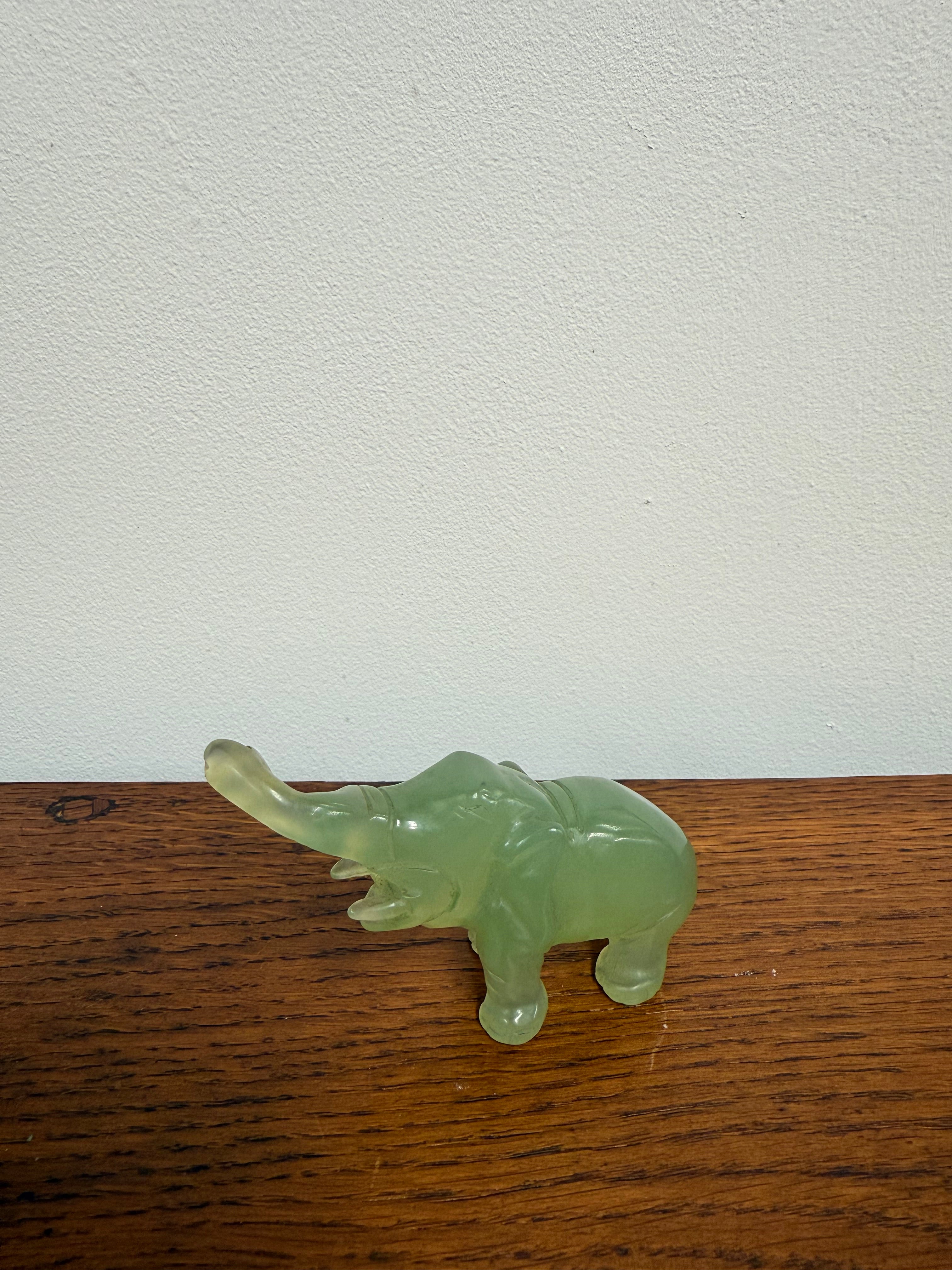 Vintage Natural Stone Elephant Carving