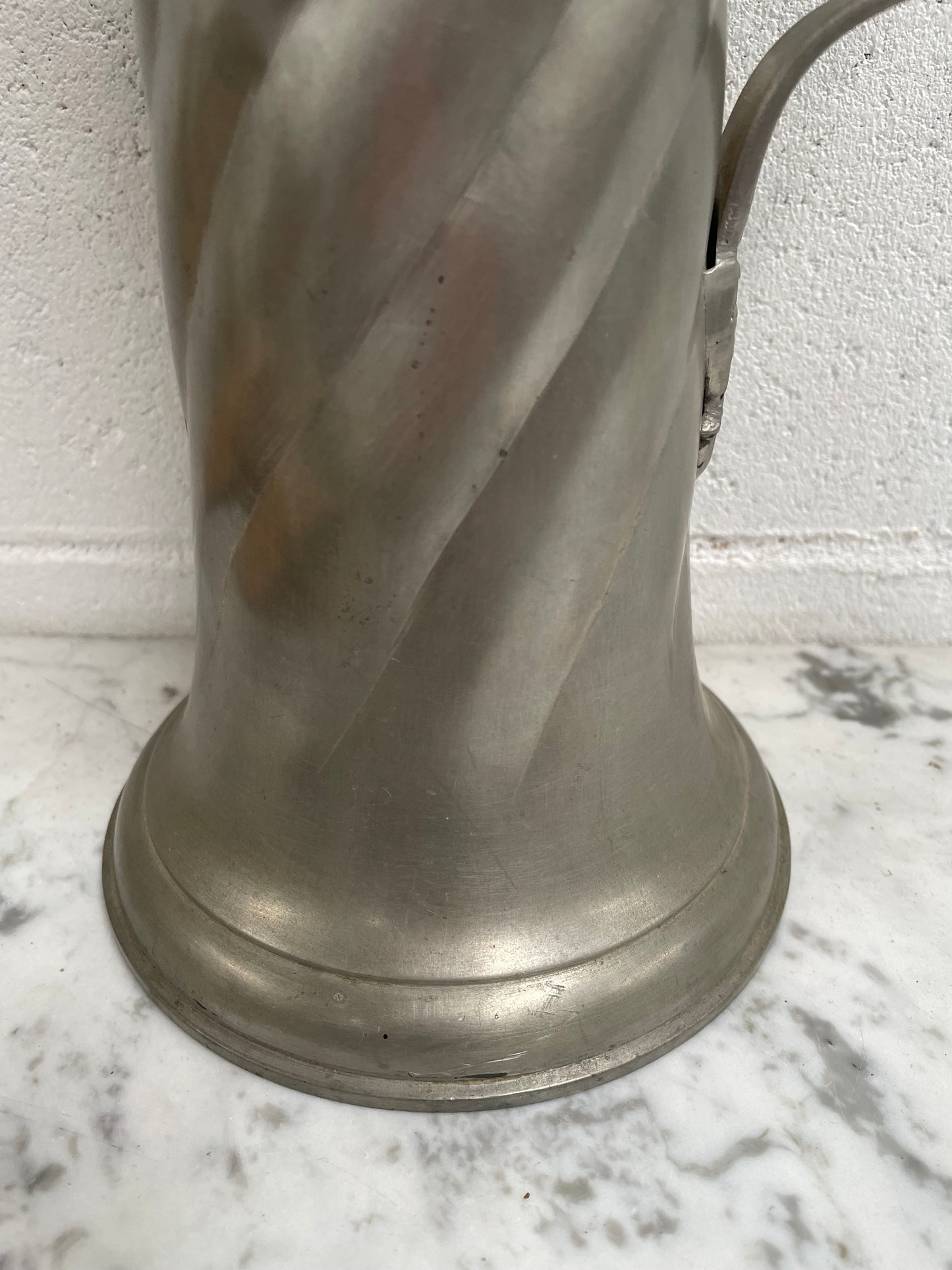 Antique 19th Century Large Pewter Lidded Tankard