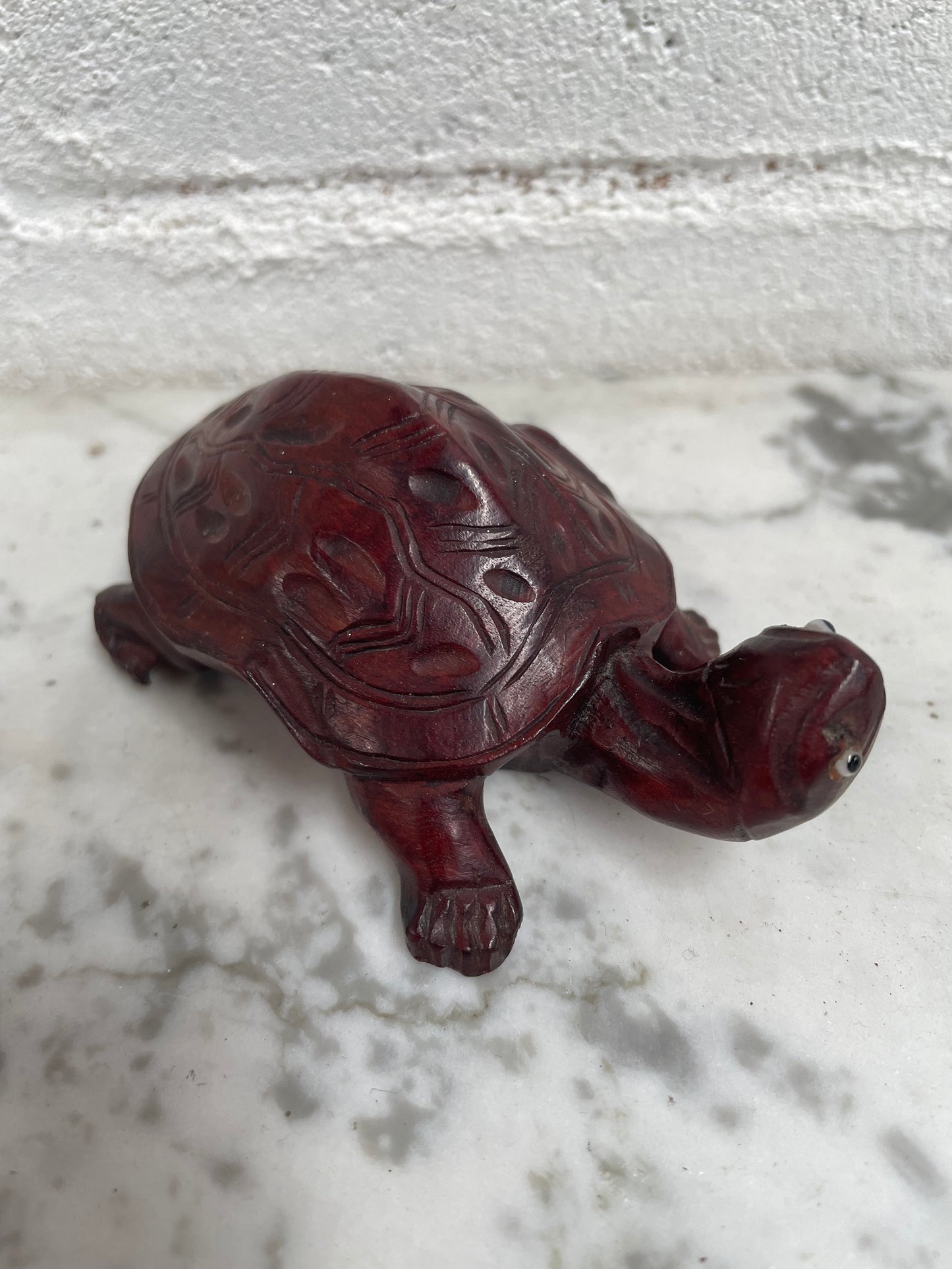 Vintage Hand Carved Rosewood Tortoise