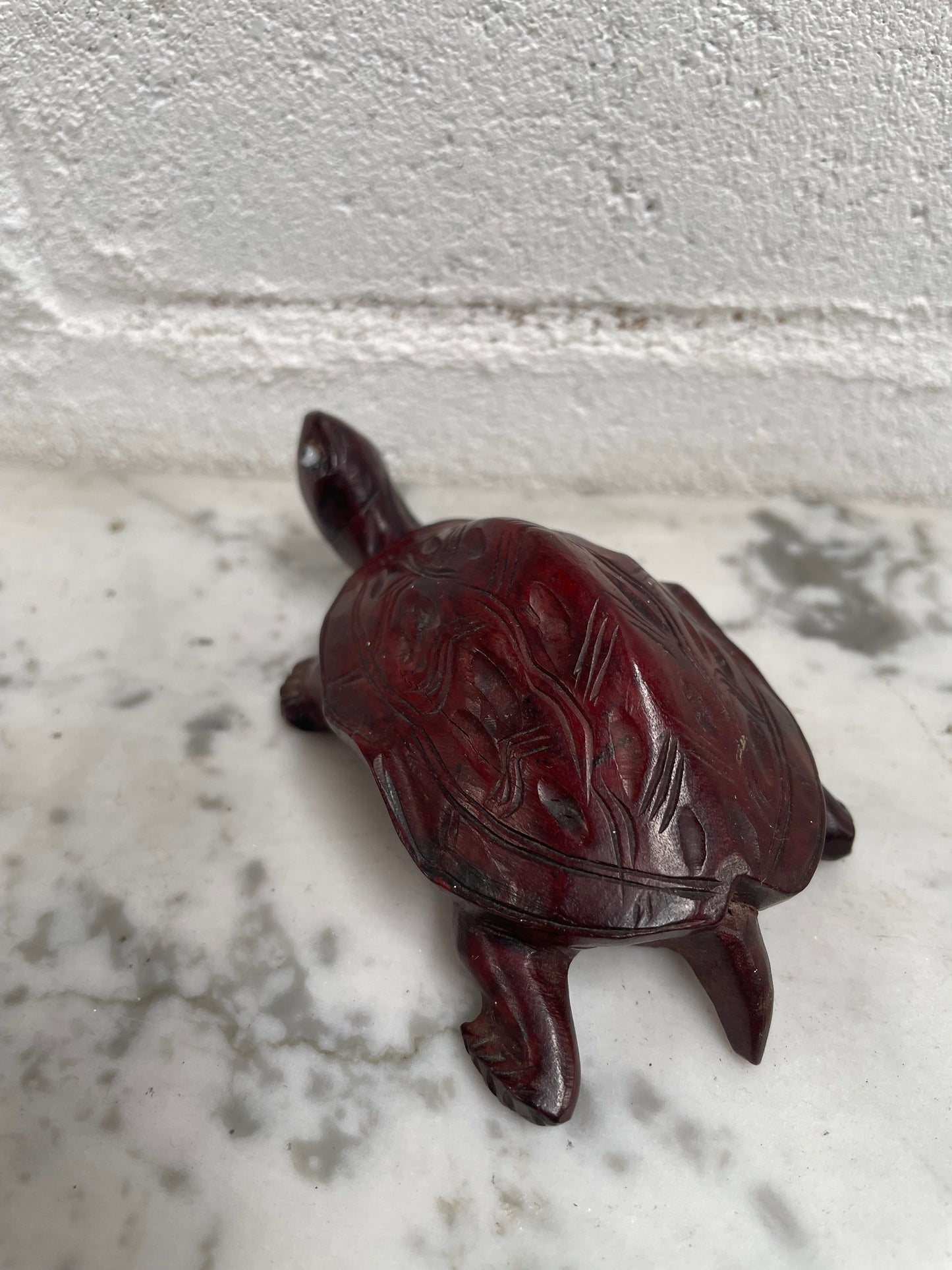 Vintage Hand Carved Rosewood Tortoise