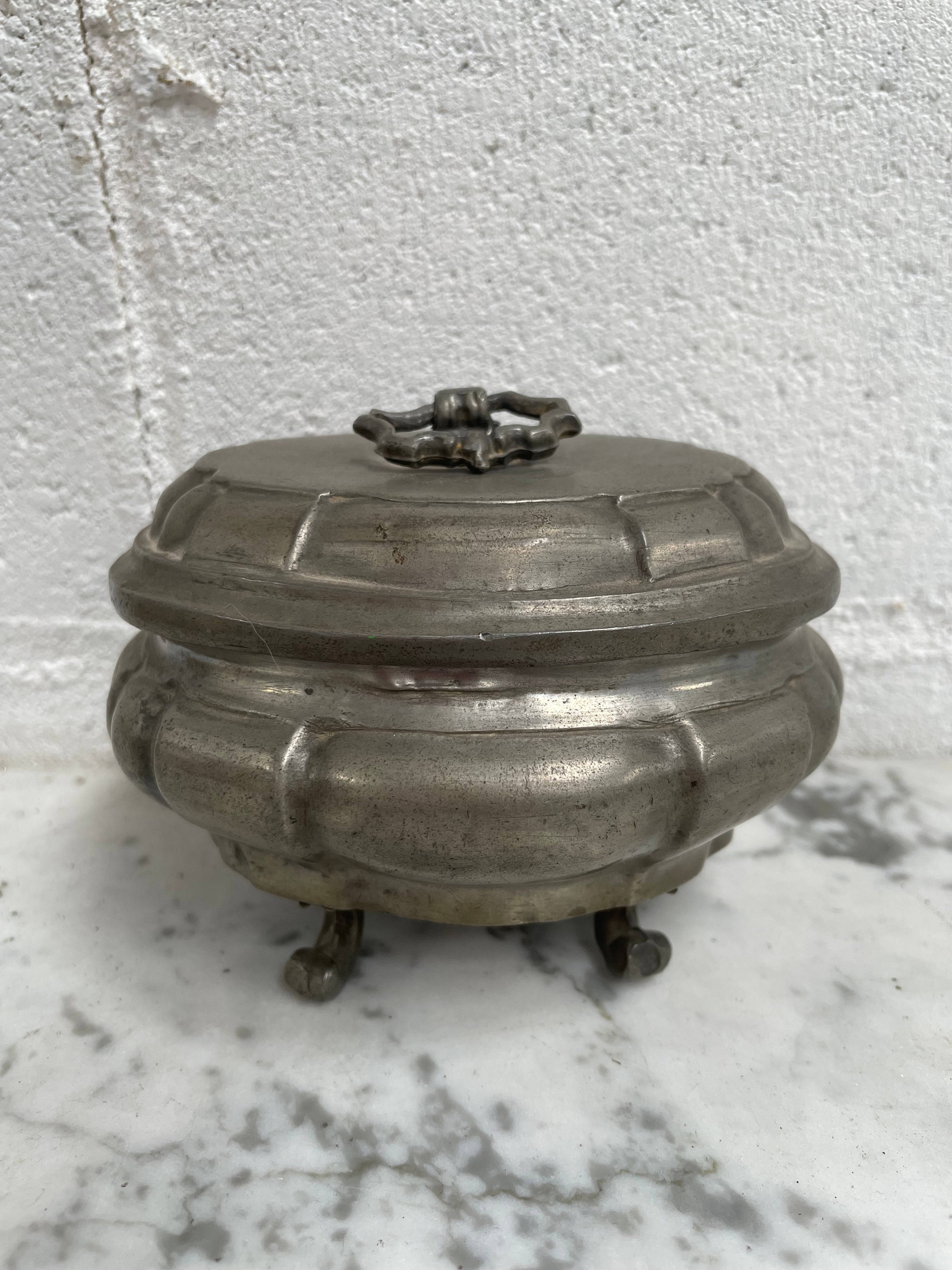 Antique Miniature Pewter Tureen