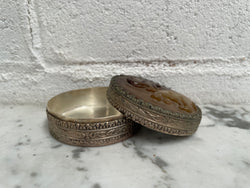 Vintage Asian Silver & Carved Jade Trinket Box | Antique & Vintage | Moonee Ponds Antiques | Australia Wide Delivery