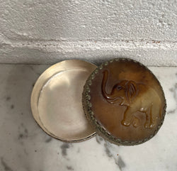 Vintage Asian Silver & Carved Jade Trinket Box | Antique & Vintage | Moonee Ponds Antiques | Australia Wide Delivery