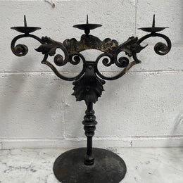 Rustic Wrought Iron Candle Holder