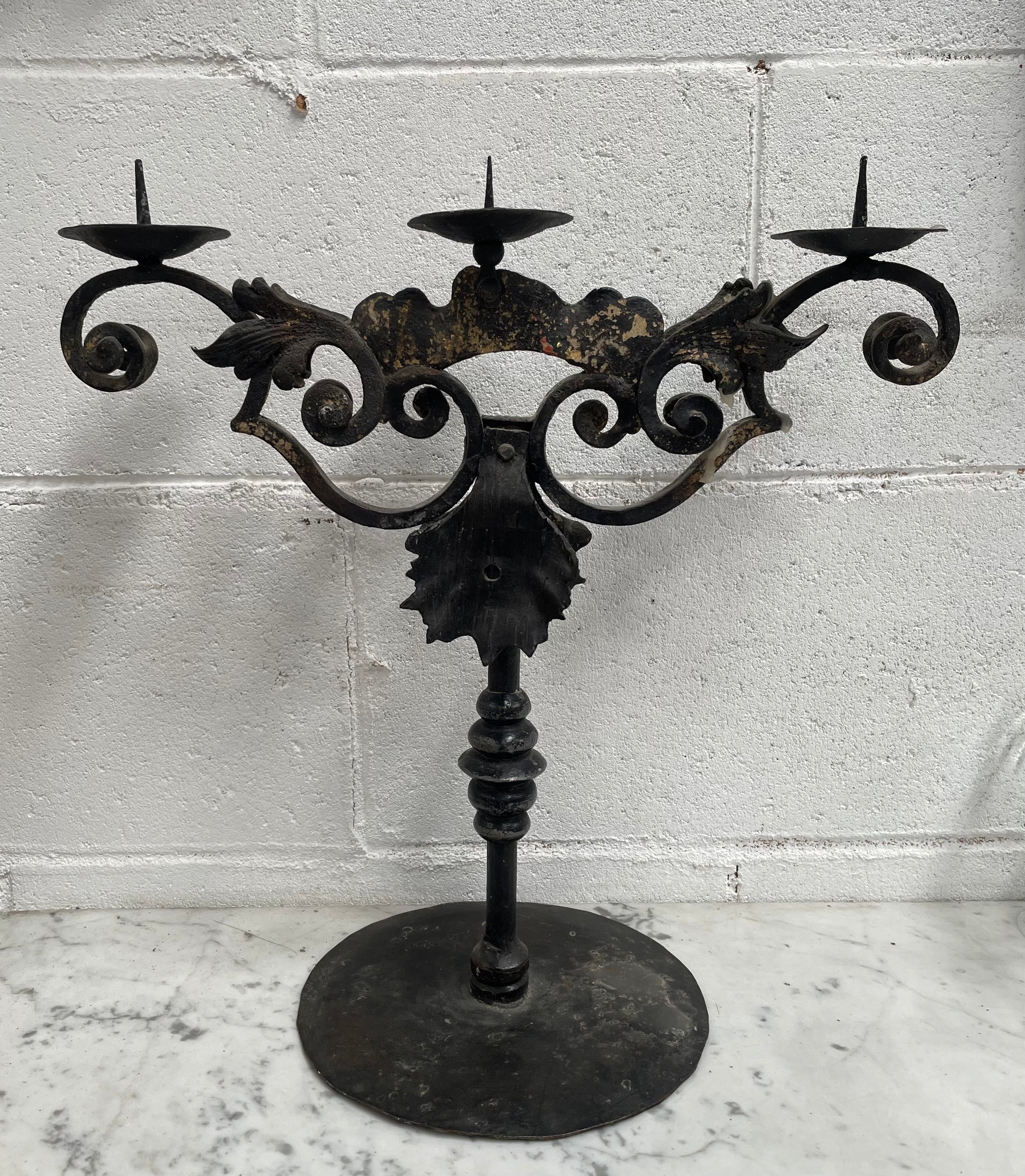 Rustic Wrought Iron Candle Holder | Antique & Vintage | Moonee Ponds Antiques | Australia Wide