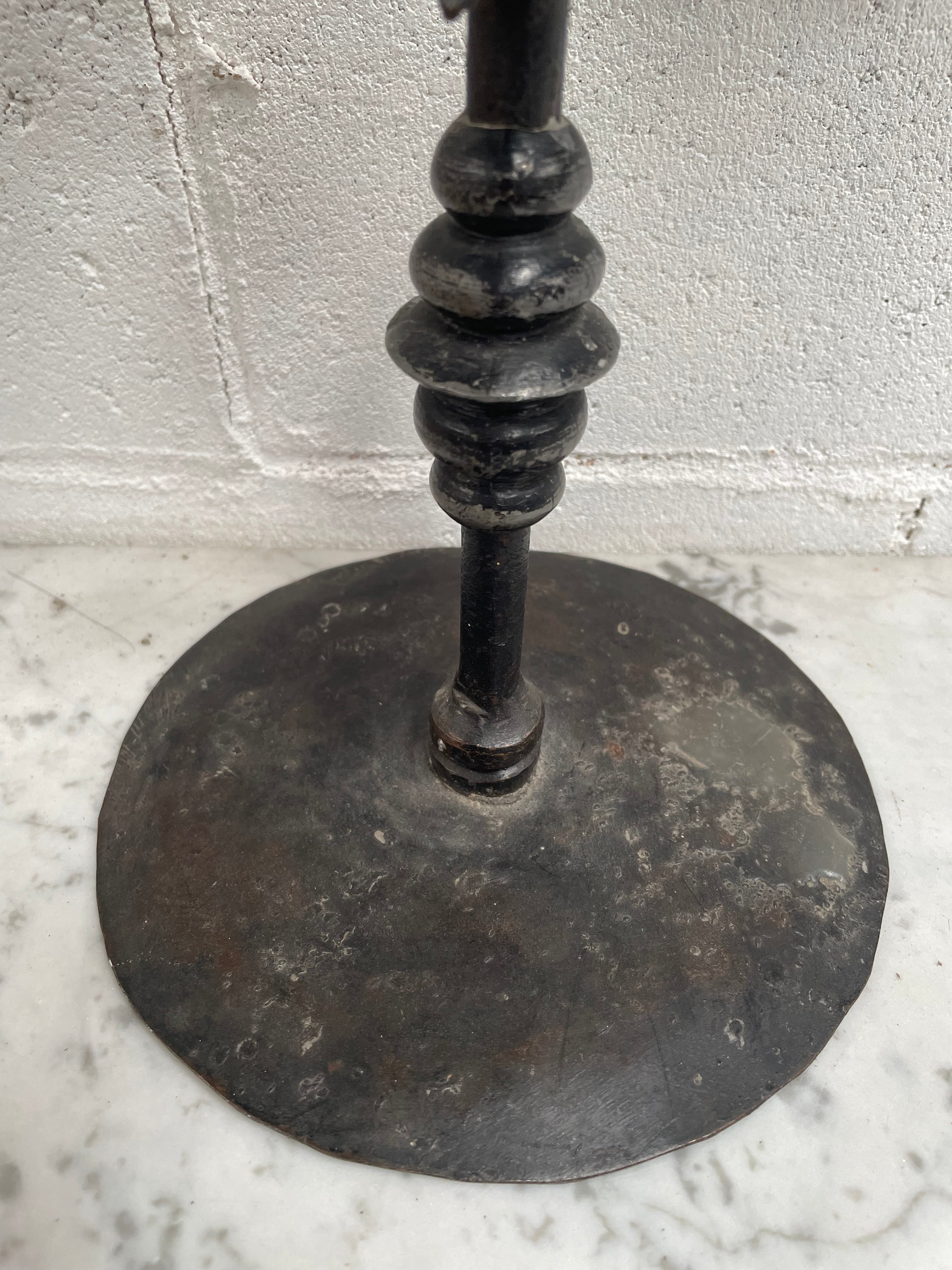 Rustic Wrought Iron Candle Holder