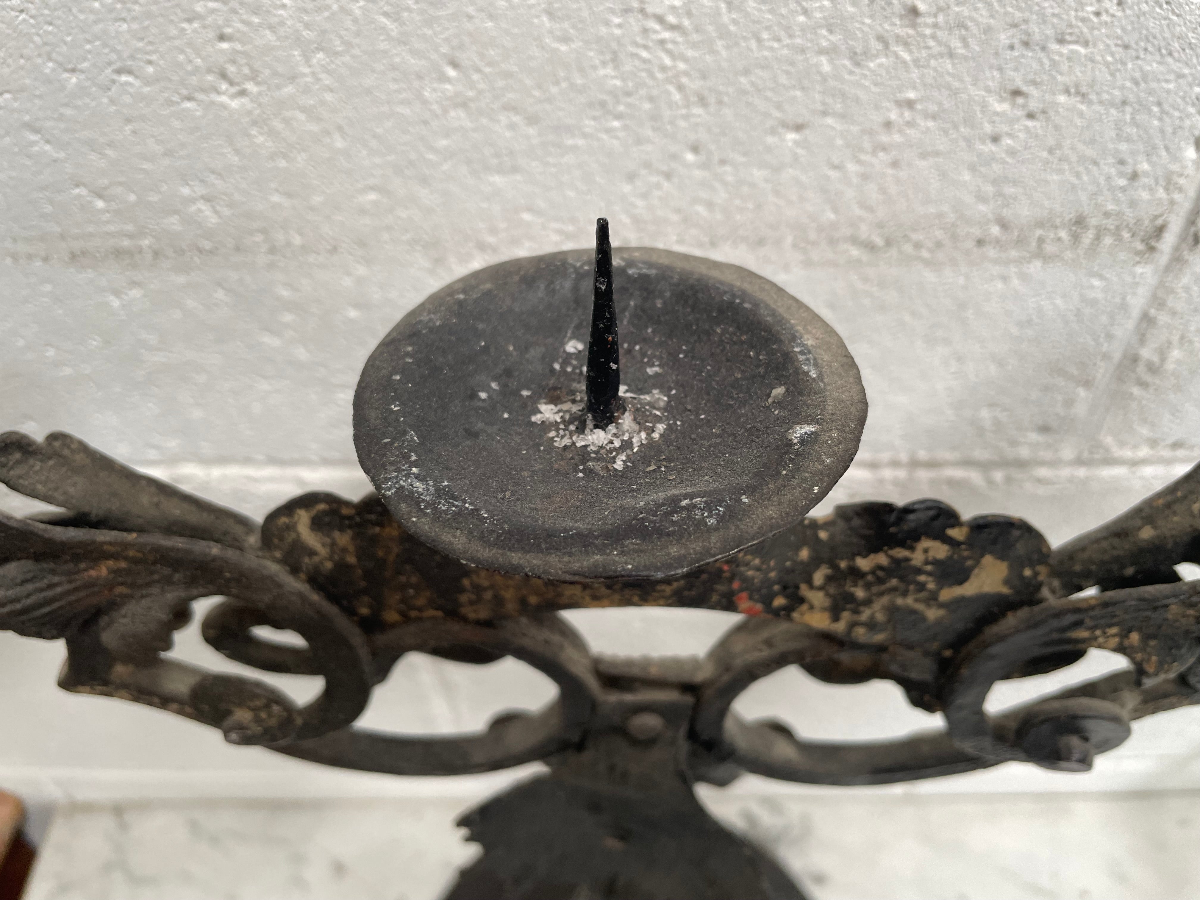Rustic Wrought Iron Candle Holder | Antique & Vintage | Moonee Ponds Antiques | Australia Wide