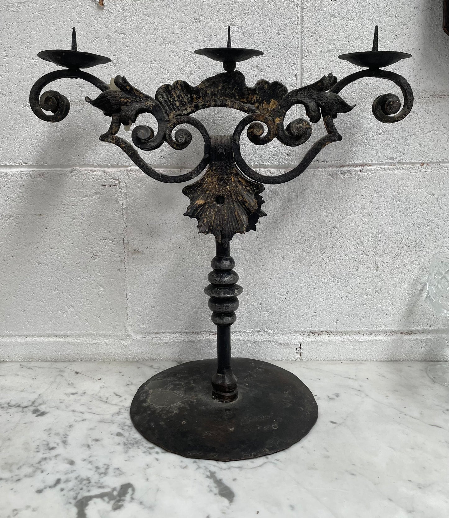 Rustic Wrought Iron Candle Holder