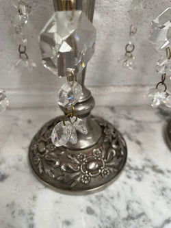 Pair Vintage Silver & Glass Candlesticks | Antique & Vintage | Moonee Ponds Antiques | Australia Wide Delivery