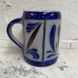 Vintage Mid Century Hand Painted Stoneware Mug