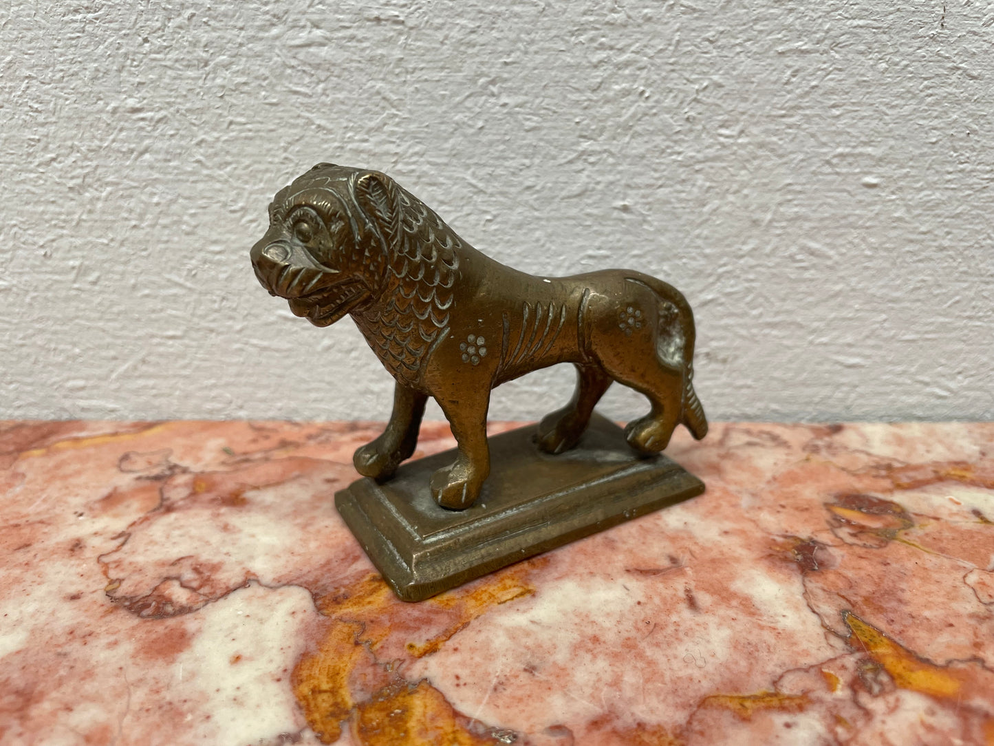 Vintage Cast Brass Lion Figure