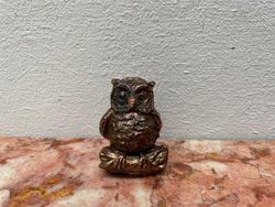 Vintage Heavy Cast Copper & Gilt Owl | Antique & Vintage | Moonee Ponds Antiques | Australia Wide Delivery