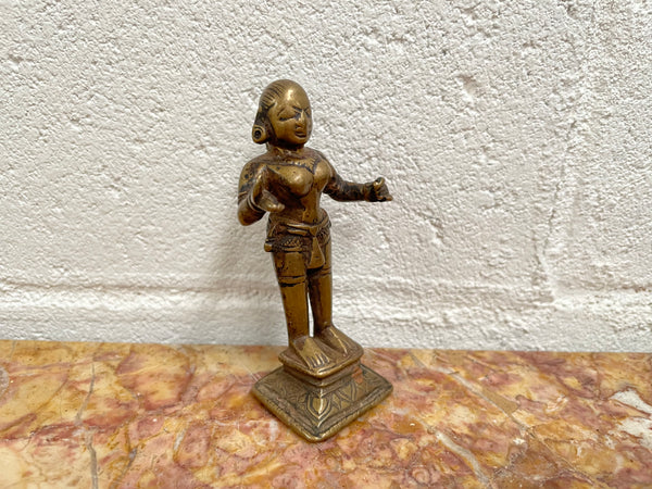 Antique bronze casting of Radha, sourced locally and in good original condition.