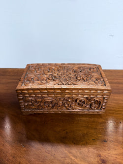Vintage Hinged Carved Wooden Box | Antique & Vintage | Moonee Ponds Antiques | Australia Wide Delivery